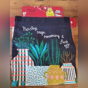 Herb-Themed Apron with Playful Text Gifting Valentines NWT Unisex Onesize Funny